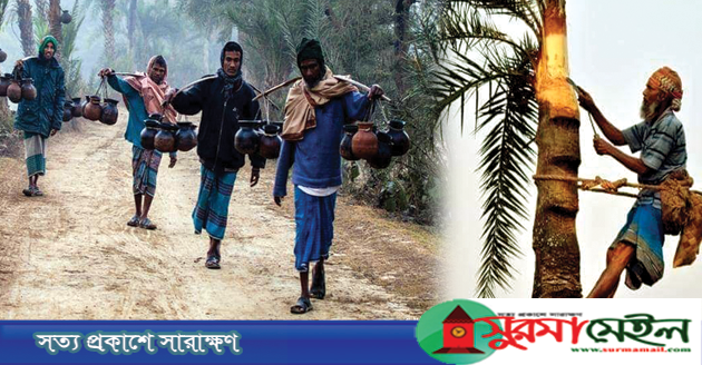 শীতে গ্রামবাংলার চাষীদের বৈচিত্র্যপূর্ণ উৎসবের প্রধান ‘খেজুর রস’