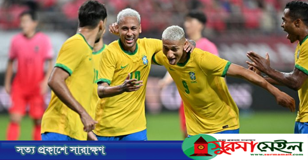 নেইমারের জোড়া গোলের দিনে ব্রাজিলের বিশাল জয়