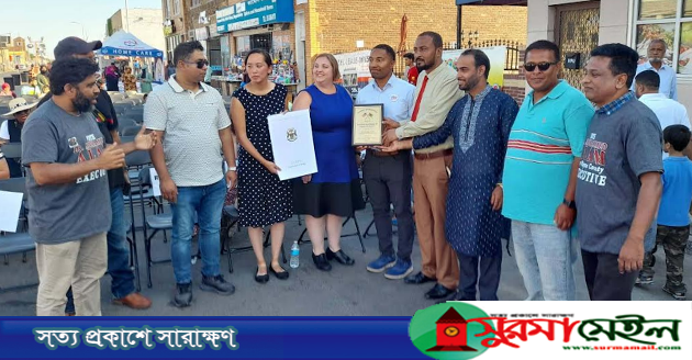সাংবাদিক বুলবুলকে মিশিগান বাংলাদেশি কমিউনিটির সম্মাননা ক্রেষ্ট