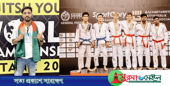 জুজুৎসু প্রতিযোগীতায় দেশের হয়ে পদক অর্জনকারী সিলেটের সিফাত সংবর্ধিত