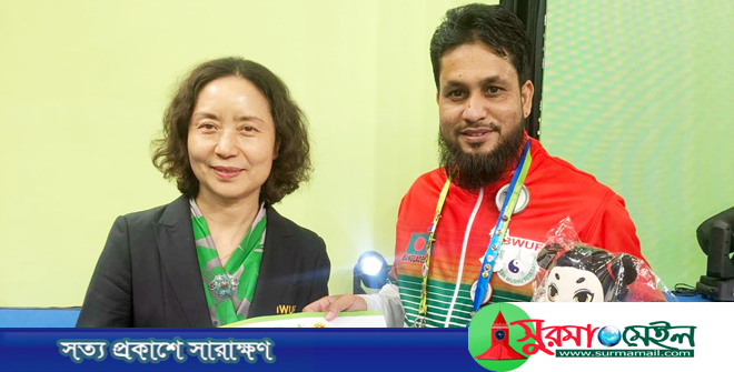 চীনে ওয়ার্ল্ড জুনিয়র উশু চ্যাম্পিয়নশিপে সিলেটের আনোয়ার হোসেনের কৃতিত্ব