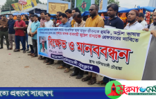 সাংবাদিককে হুমকি: মাদক ব্যবসায়ী যুবদল নেতাকে গ্রেপ্তারের দাবিতে মানববন্ধন
