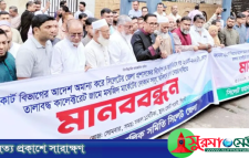 সিলেটে ডিসি সারোয়ারের বিরুদ্ধে ব্যবসায়ীদের মানববন্ধন