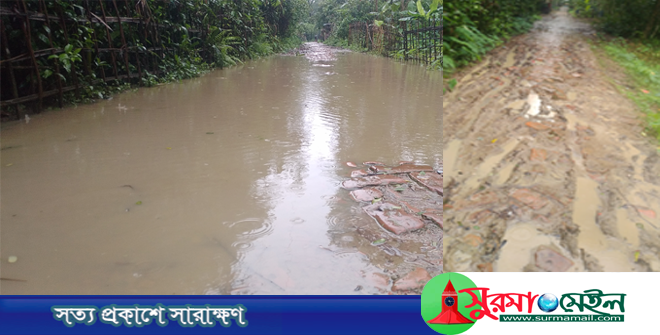 বর্ষায় জলাবদ্ধতা, শুকনোতে গর্ত! জকিগঞ্জে এক সড়কের দুর্ভোগে ৫ গ্রাম