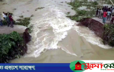 জগন্নাথপুরে পাহাড়ি ঢলে সড়ক ভেঙে যোগাযোগ বিচ্ছিন্ন