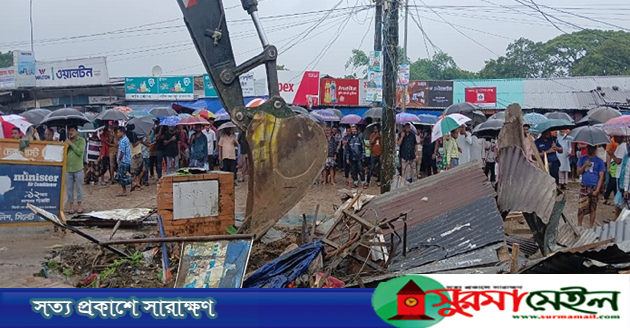 সিলেটে জেলা পরিষদের দেড় কোটি টাকার জমি উদ্ধার, অবৈধ স্থাপনা উচ্ছেদ