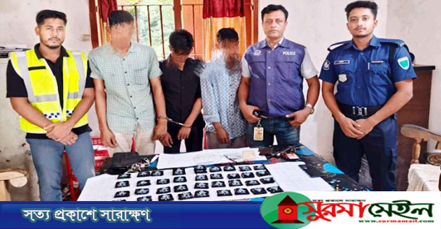 বিয়ানীবাজারে সাড়ে ২২ লাখ টাকার ইয়াবাসহ আটক ৩