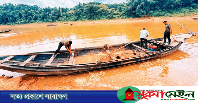 জৈন্তাপুরে অবৈধভাবে বালু উত্তোলনের দায়ে এক লাখ টাকা জরিমানা