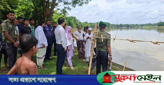 বালু মহালের কানাইঘাট অংশ পরির্দশন করলেন ইউএনও