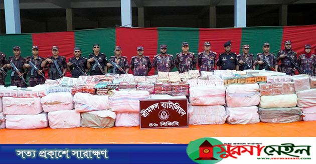 শ্রীমঙ্গলে যৌথ টাস্কফোর্সের অভিযান, ৩ কোটি টাকার ভারতীয় পণ্য জব্দ